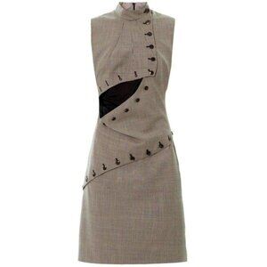 ALEXANDER MCQUEEN Houndstooth sleeveless dress